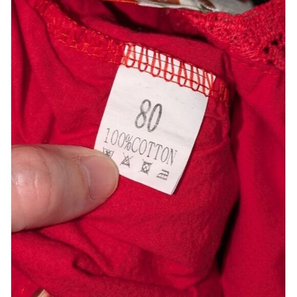 Boutique Baby Girl 9-12 Months Romper Pleated Dress One Piece Christmas Santa - Picture 4 of 5